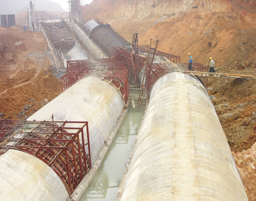 廖坊2标声势恢宏的倒虹吸工程